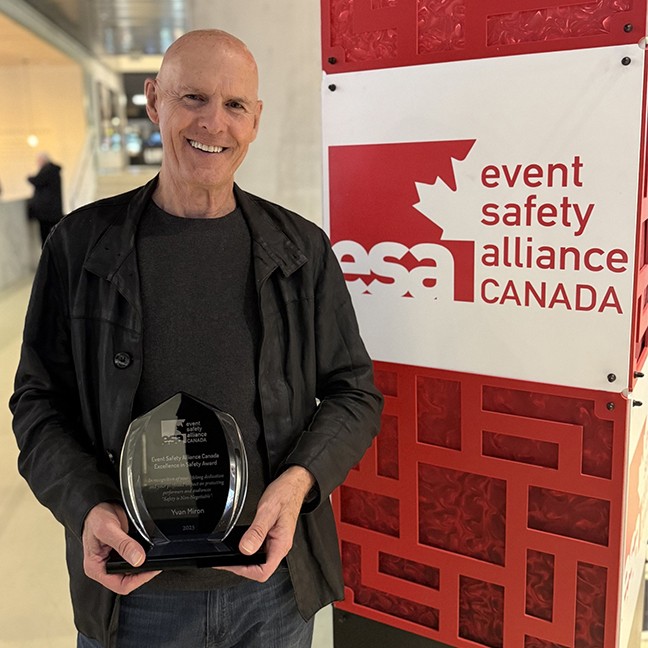 Yvan Miron reçoit le Prix Excellence en sécurité de l’Event Safety Alliance Canada